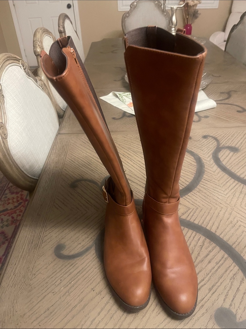 Tall Women's Riding Boots in Cognac Brown
